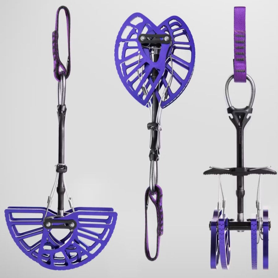 Black Diamond C4 Camalot #5 purple - different angles and states of the cam - The Climbing Shop