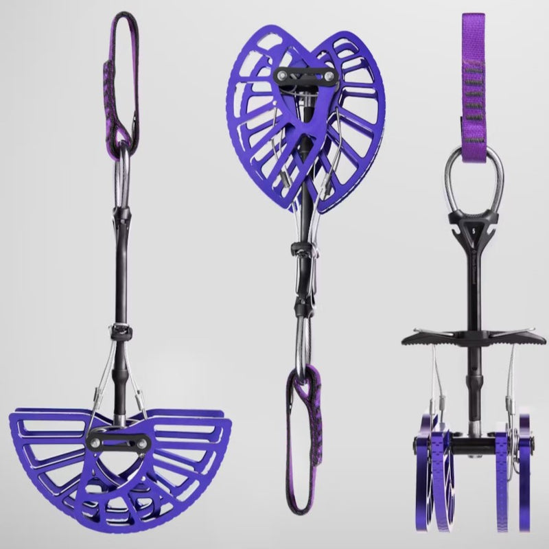 Black Diamond C4 Camalot #5 purple - different angles and states of the cam - The Climbing Shop