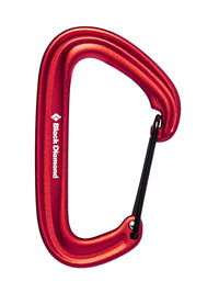 Black Diamond LiteWire red wire gate carabiner - The Climbing Shop