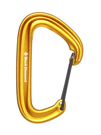 Black Diamond LiteWire yellow wire gate carabiner - The Climbing Shop