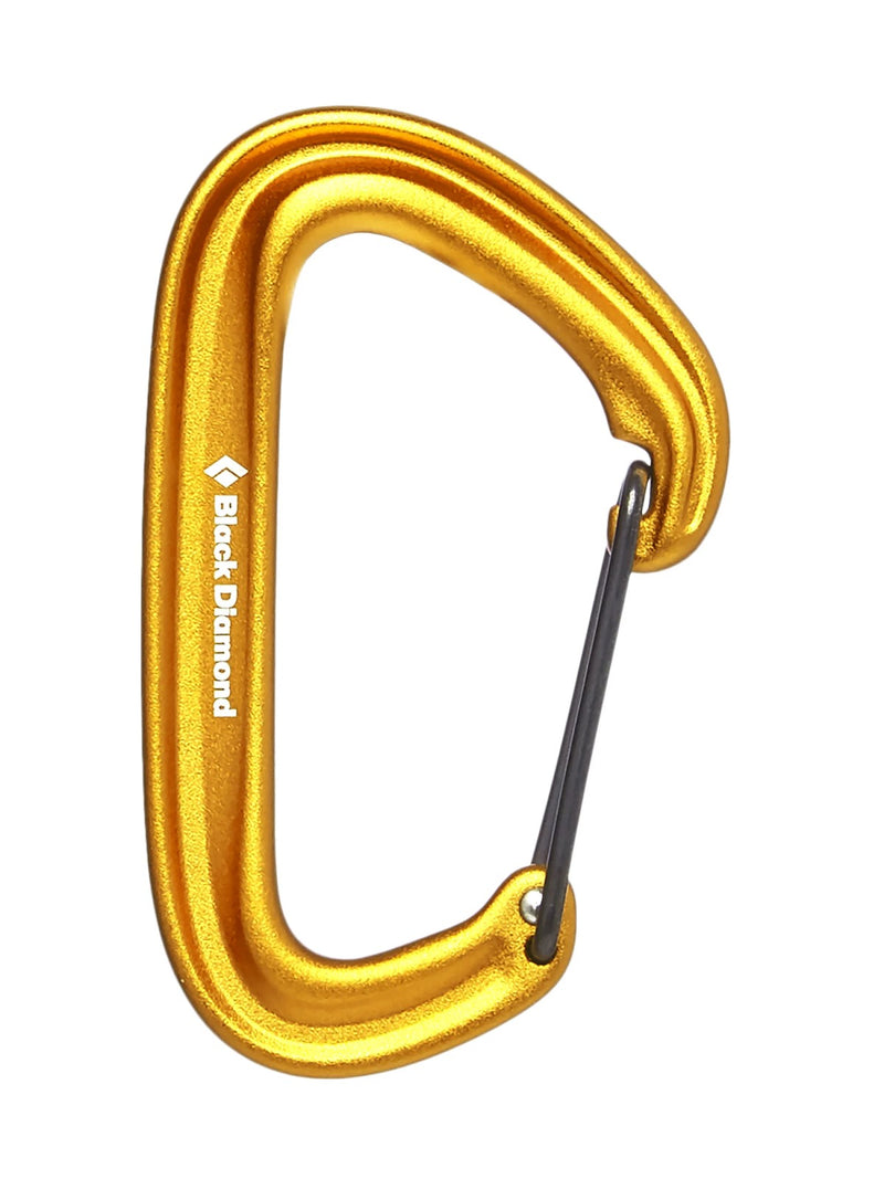 Black Diamond LiteWire yellow wire gate carabiner - The Climbing Shop