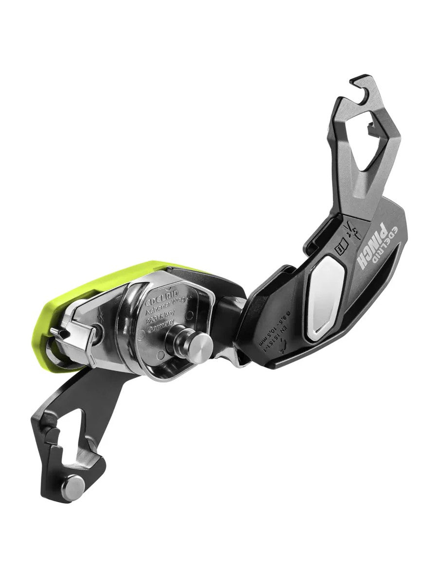 Edelrid Pinch 'grigri stlyle' assisted braking belay device - opened - The Climbing Shop
