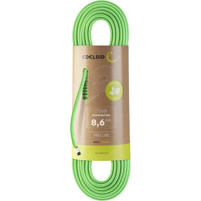 Edelerid Siskin 8.6mm Neon Green Triple rated climbing rope - The Climbing Shop