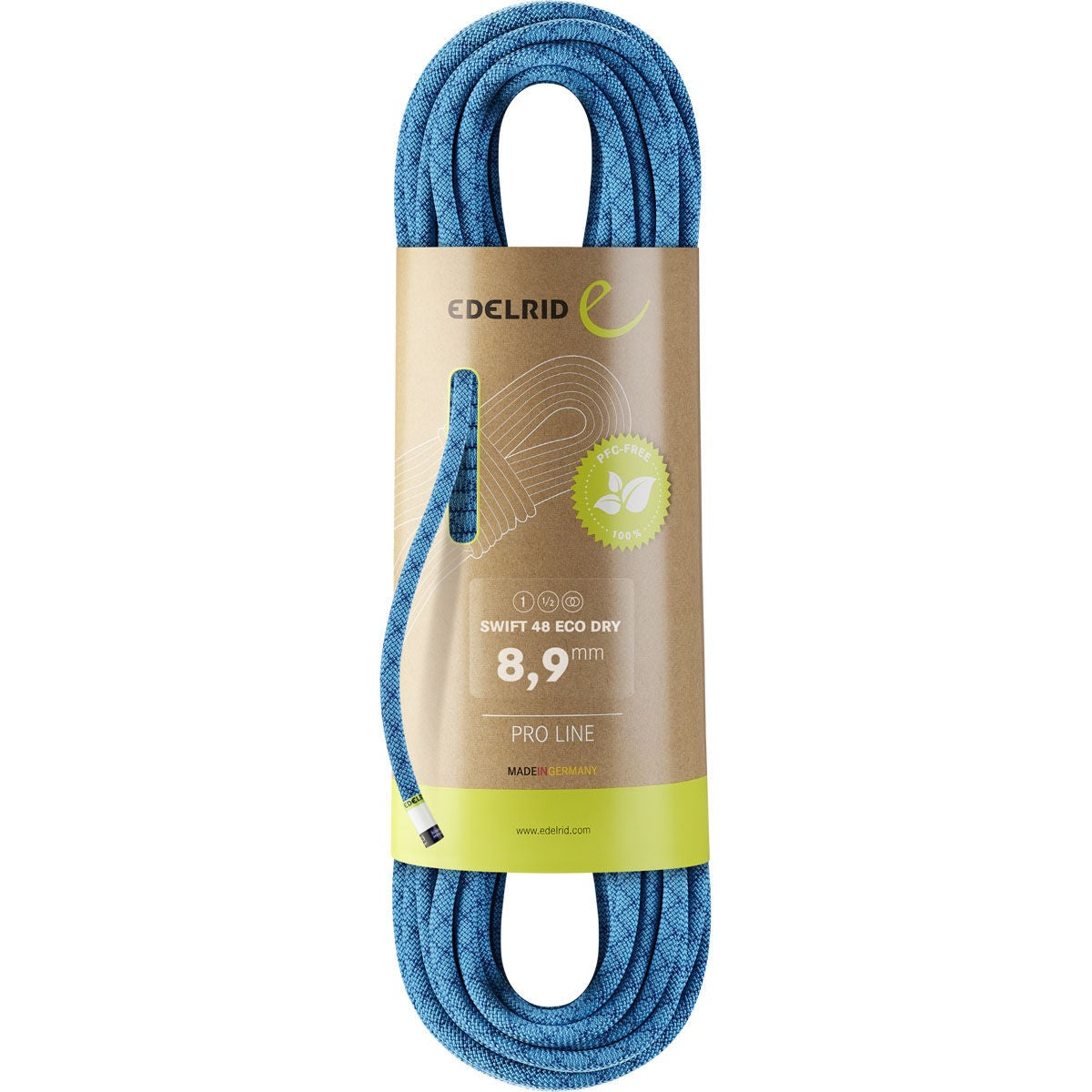 Edelrid Swift 48 Eco Dry blue triple rated dynamic climbing rope - The Climbing Shop