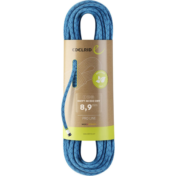 Edelrid Swift 48 Eco Dry blue triple rated dynamic climbing rope - The Climbing Shop