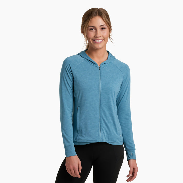 Kuhl Inspira Women's Full Zip Hoody Alpine Lake - front view - The Climbing Shop