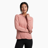 Kuhl Inspira Women's Full Zip Hoody Coral Rose - front view - The Climbing Shop