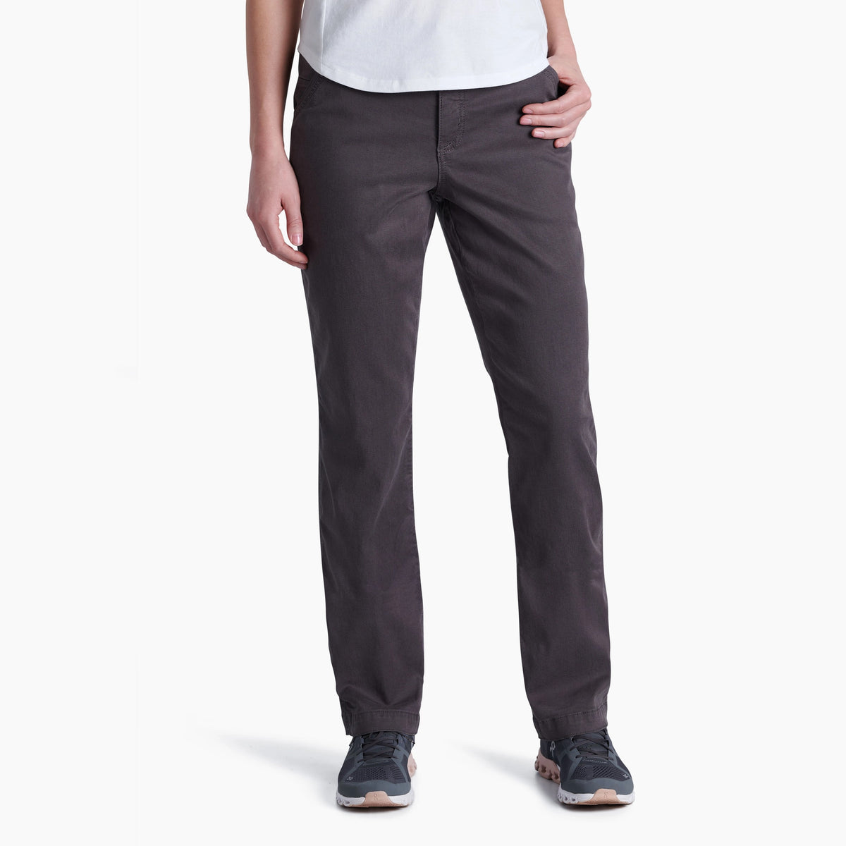 Kuhl Kultivatr Womens Straight Leg Pant Pavement - Front View - The Climbing Shop