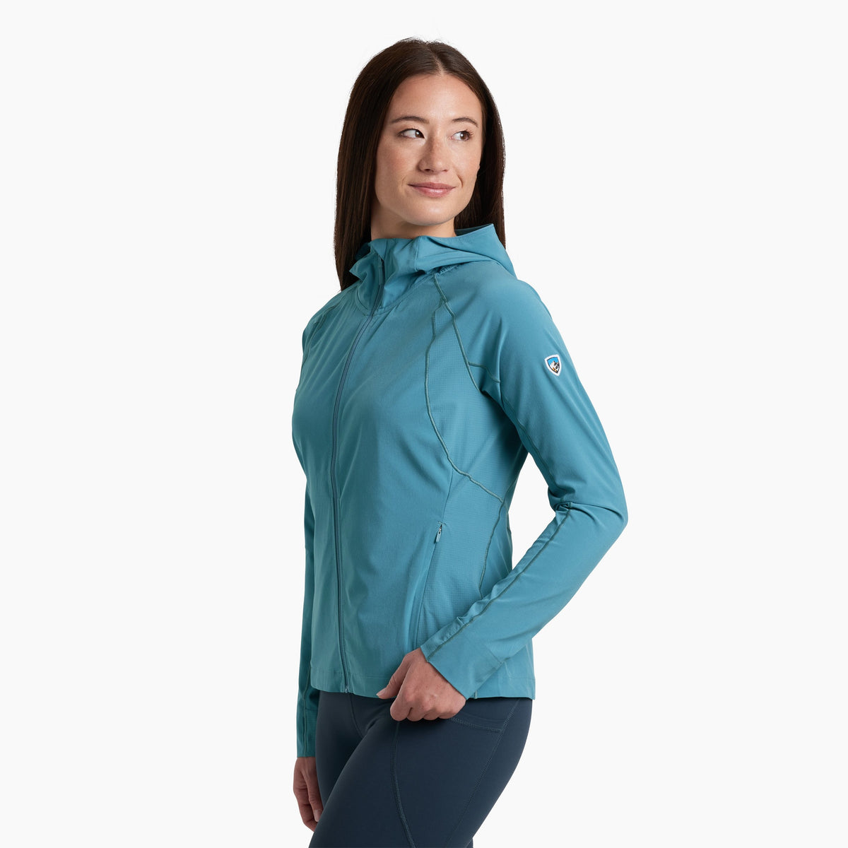 Kuhl Sunshade Women's Hoody alpine lake - side view - The Climbing Shop