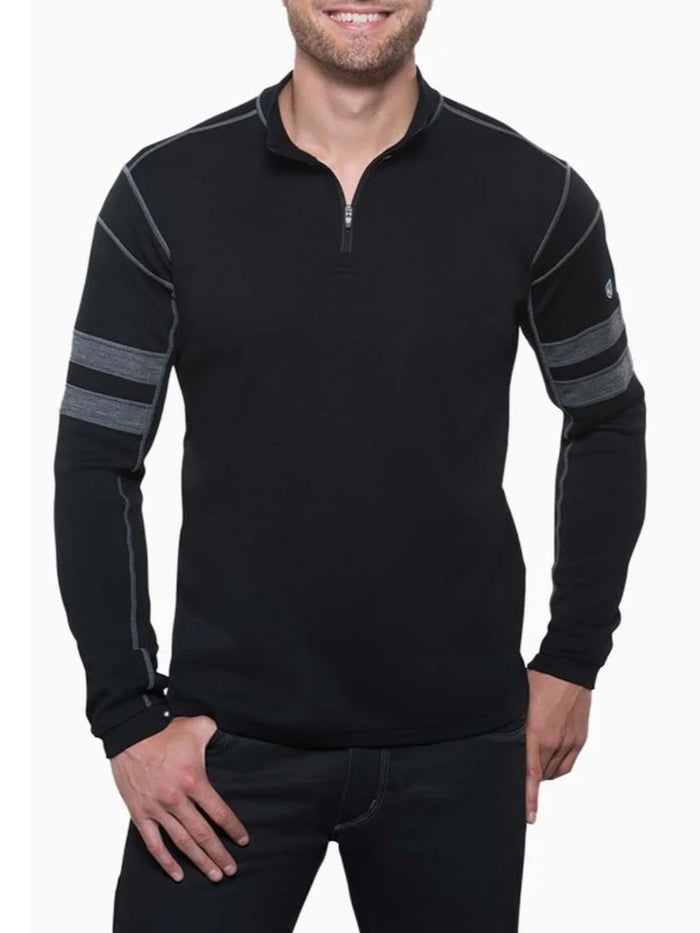 Kuhl Team 1/4 Zip 100% Merino long sleeve sweater - front view - The Climbing Shop