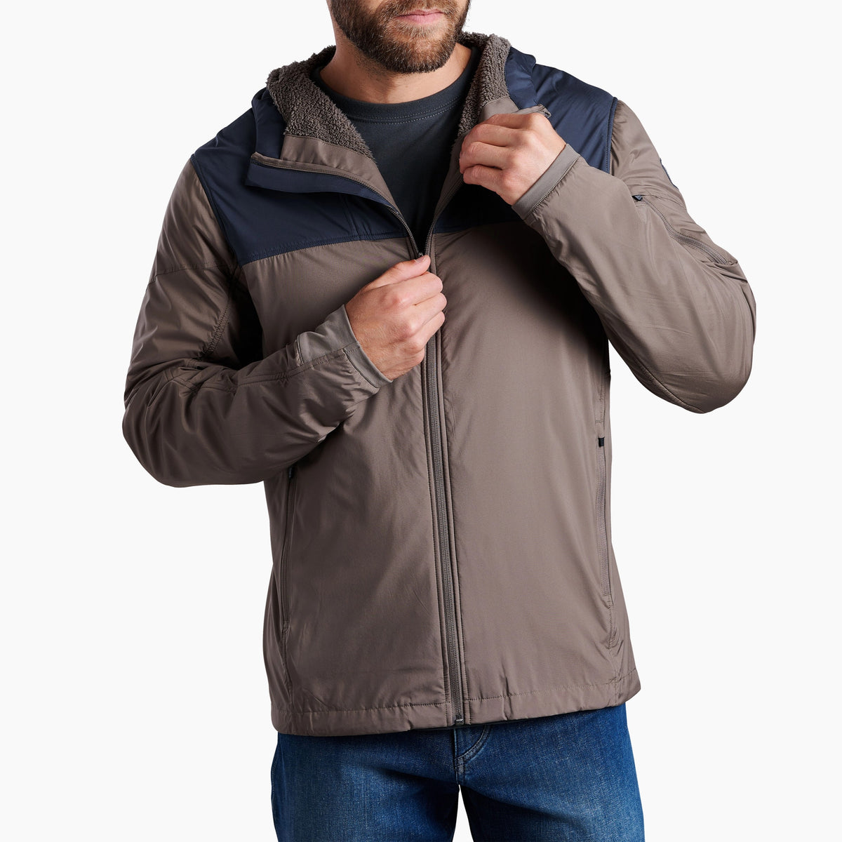 Kuhl The One Hoody Driftwood - front view - The Climbing Shop