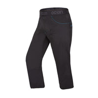 Ocun Jaws Three Quarter Length Climbing | Bouldering Pants Black Caviar front view - The Climbing Shop