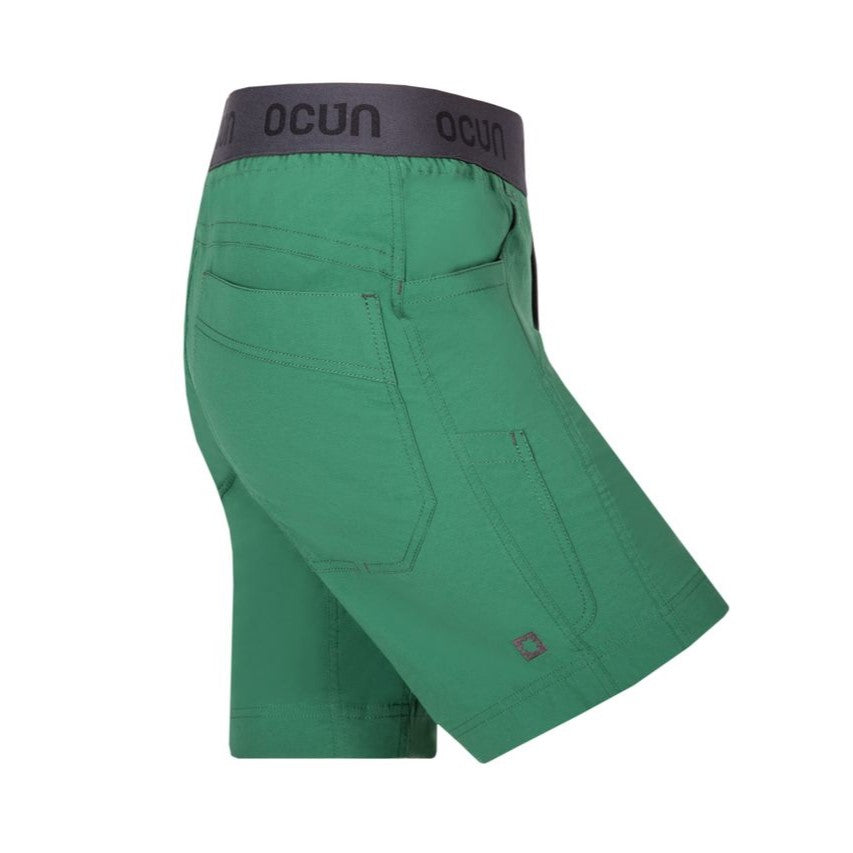 Ocun Mania Short Green Dark - side view - The Climbing Shop