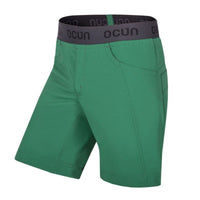Ocun Mania Short Green Dark - front view - The Climbing Shop