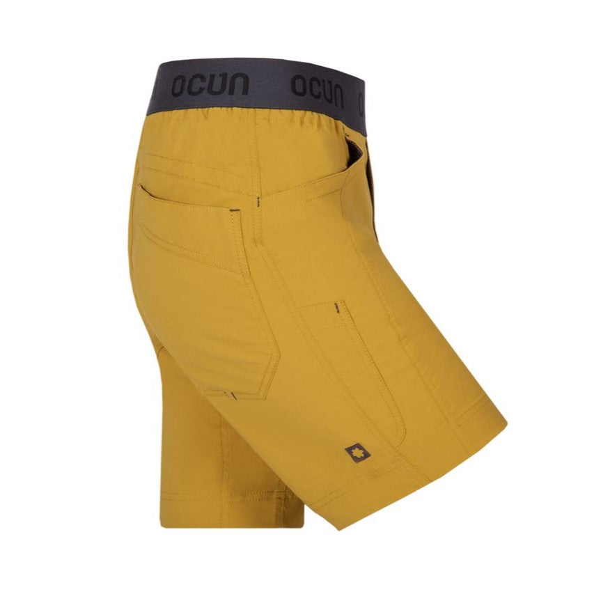 Ocun Mania Short Yellow Dried Tobacco - side view - The Climbing Shop