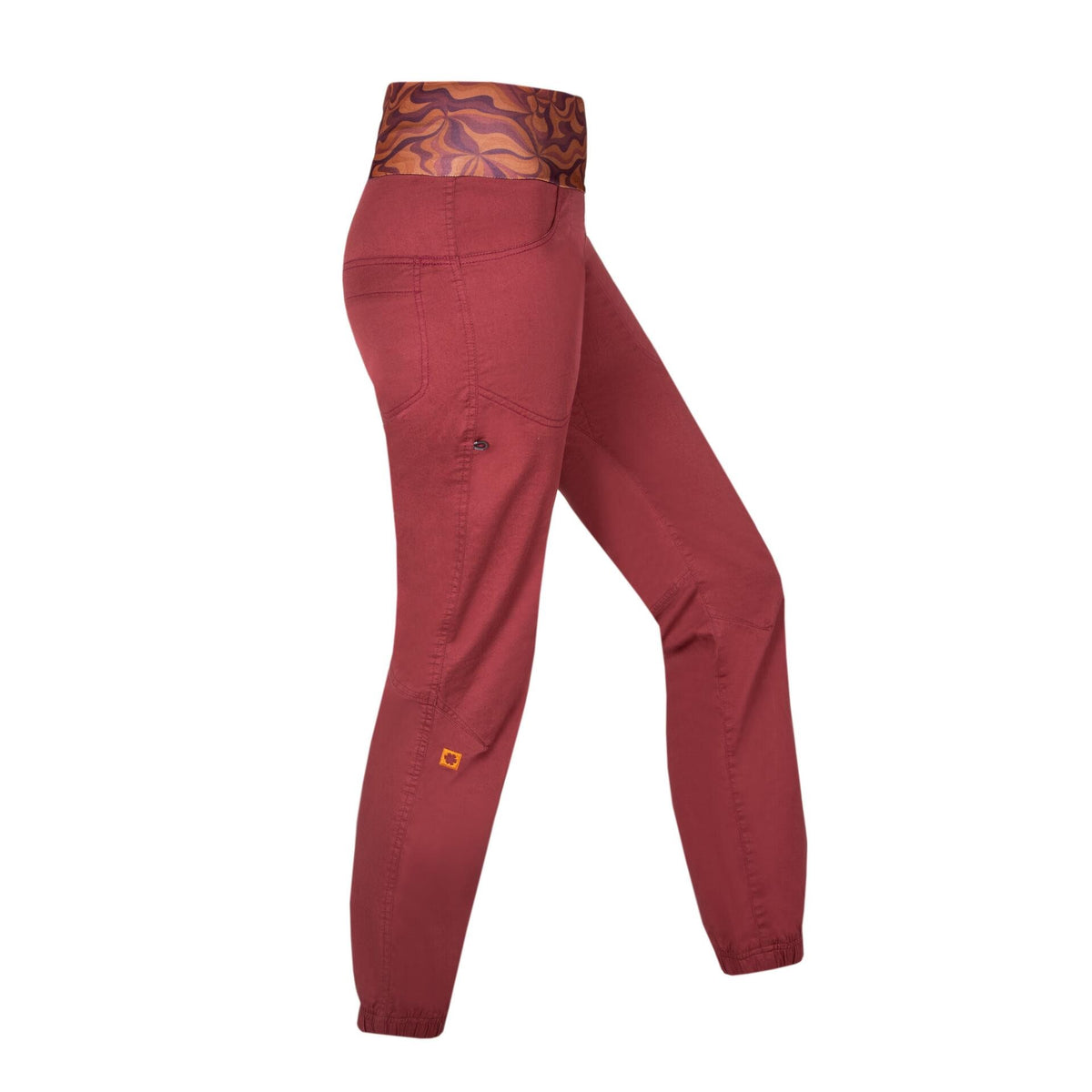 Ocun Sansa Women's Climbing Pant Red Oxblood - side view - The Climbing Shop