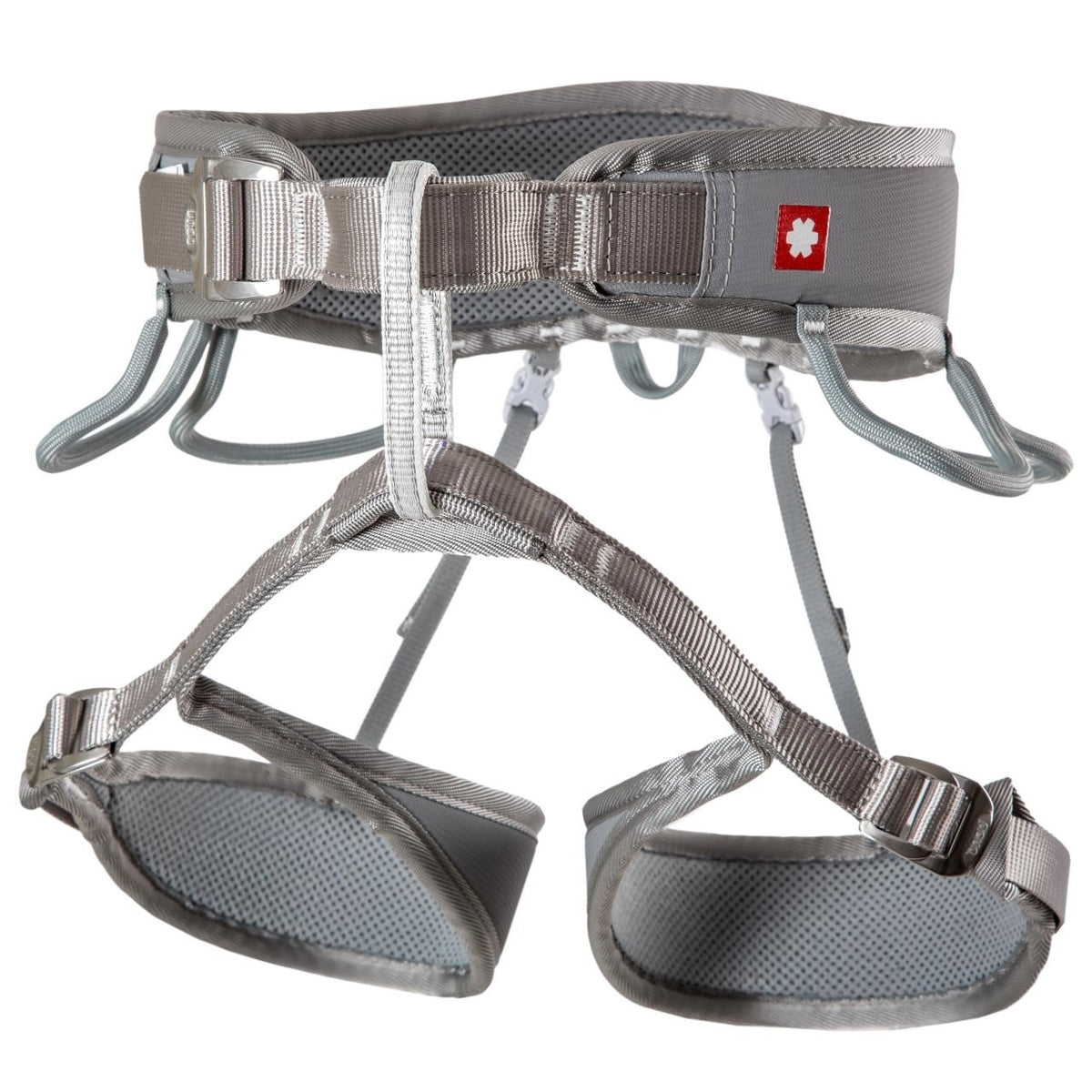 Ocun Twist climbing harness silver - front view - The Climbing Shop