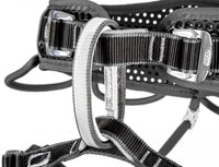 Ocun WeeBee Bigwall Climbing Harness Grey - close up of belay and buckles - The Climbing Shop