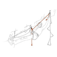Petzl Dual Evolv Adjust double personal anchor - cartoon of the lanyard in use - The Climbing Shop