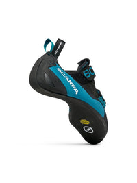 Scarpa Boostic climbing shoe - outside 45 degree heel view - The Climbing Shop