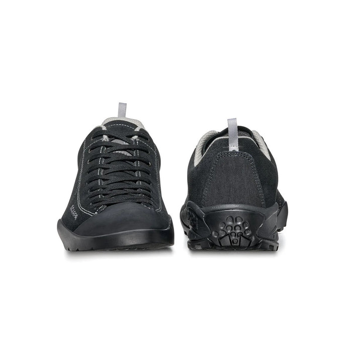 Scarpa Mojito Black approach shoe - heel to toe view - The Climbing Shop