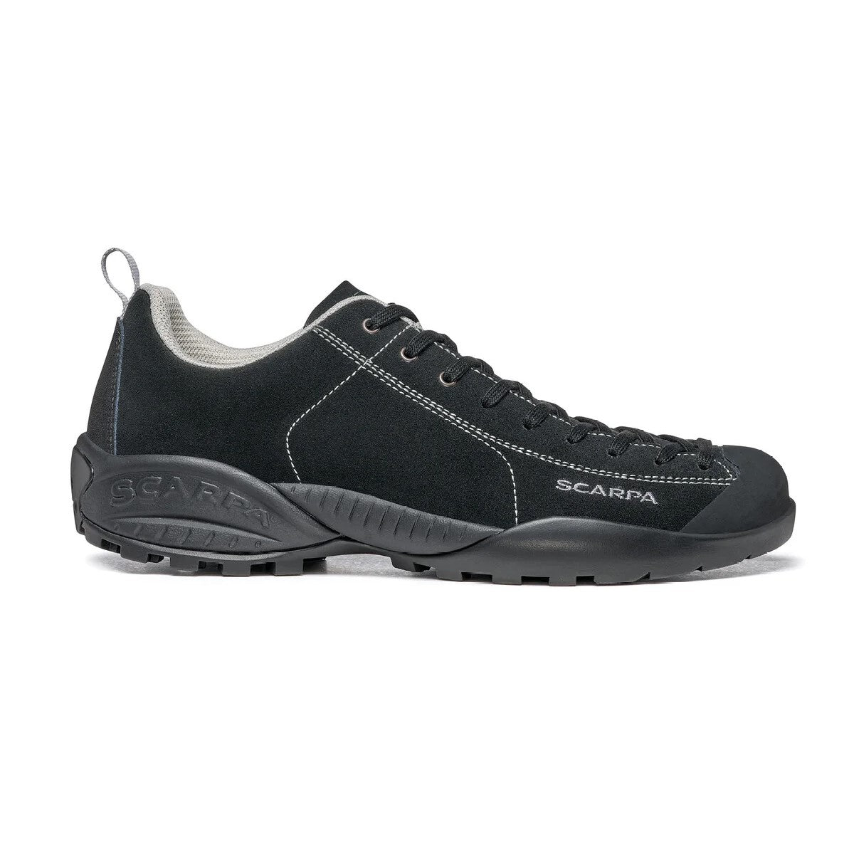 Scarpa Mojito Black approach shoe - outside view - The Climbing Shop