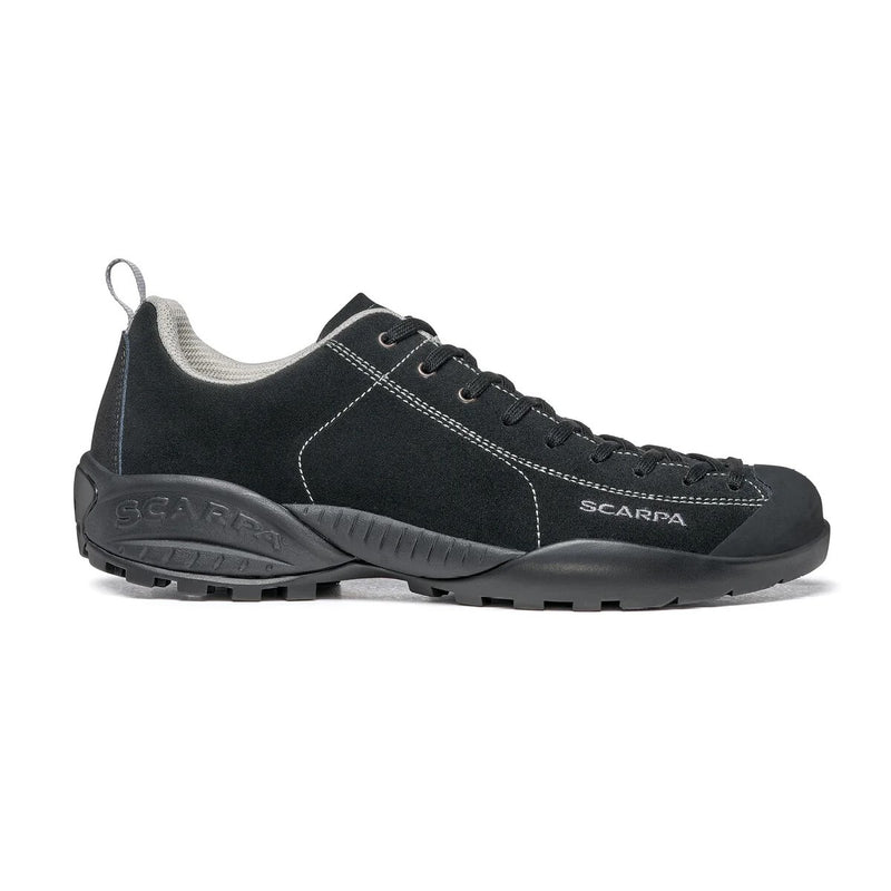Scarpa Mojito Black approach shoe - outside view - The Climbing Shop