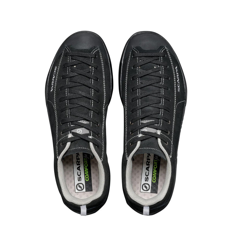 Scarpa Mojito Black approach shoe - top down - The Climbing Shop