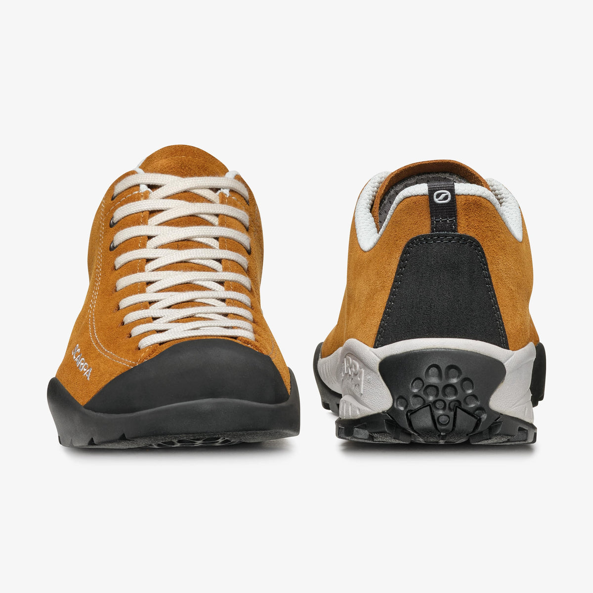 Scarpa Mojito Burnt approach shoe - heel to toe view - The Climbing Shop