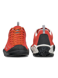 Scarpa Mojito Red Ibiscus approach shoe heel and toe view - The Climbing Shop