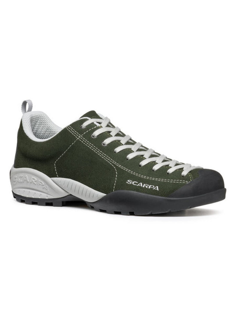 Scarpa Mojito Thyme Green approach shoe 45 degree outside view - The Climbing Shop