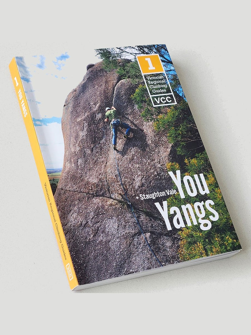 VCC You Yangs rock climbing guidebook - front cover angled - The Climbing Shop