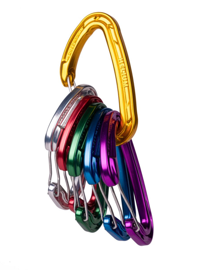 Wild Country Helium 3.0 wire gate carabiner rack pack clipped together - The Climbing Shop