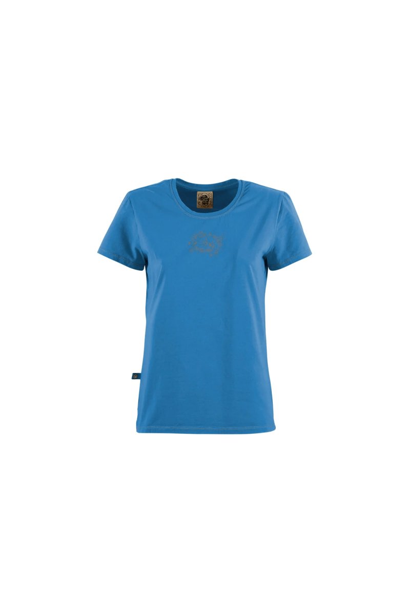 E9 Bloss Womens Tee - XS - Kingfisher - The Climbing Shop