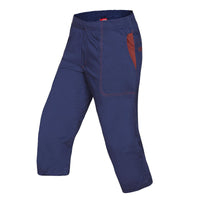 Ocun Jaws Three Quarter Length Climbing | Bouldering Pants Blue Dress front view - The Climbing Shop