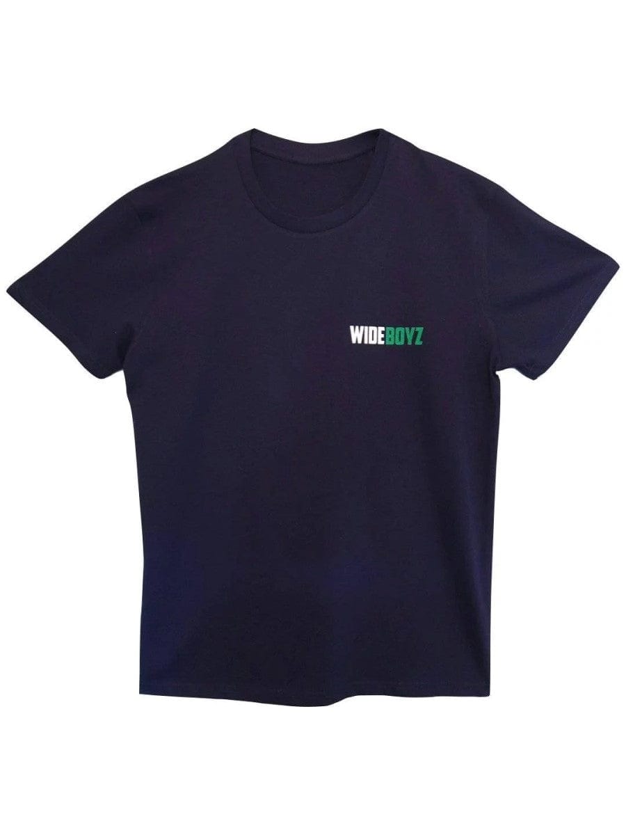 Wide Boyz T-shirt Double Fist Stack - Navy - XS - The Climbing Shop